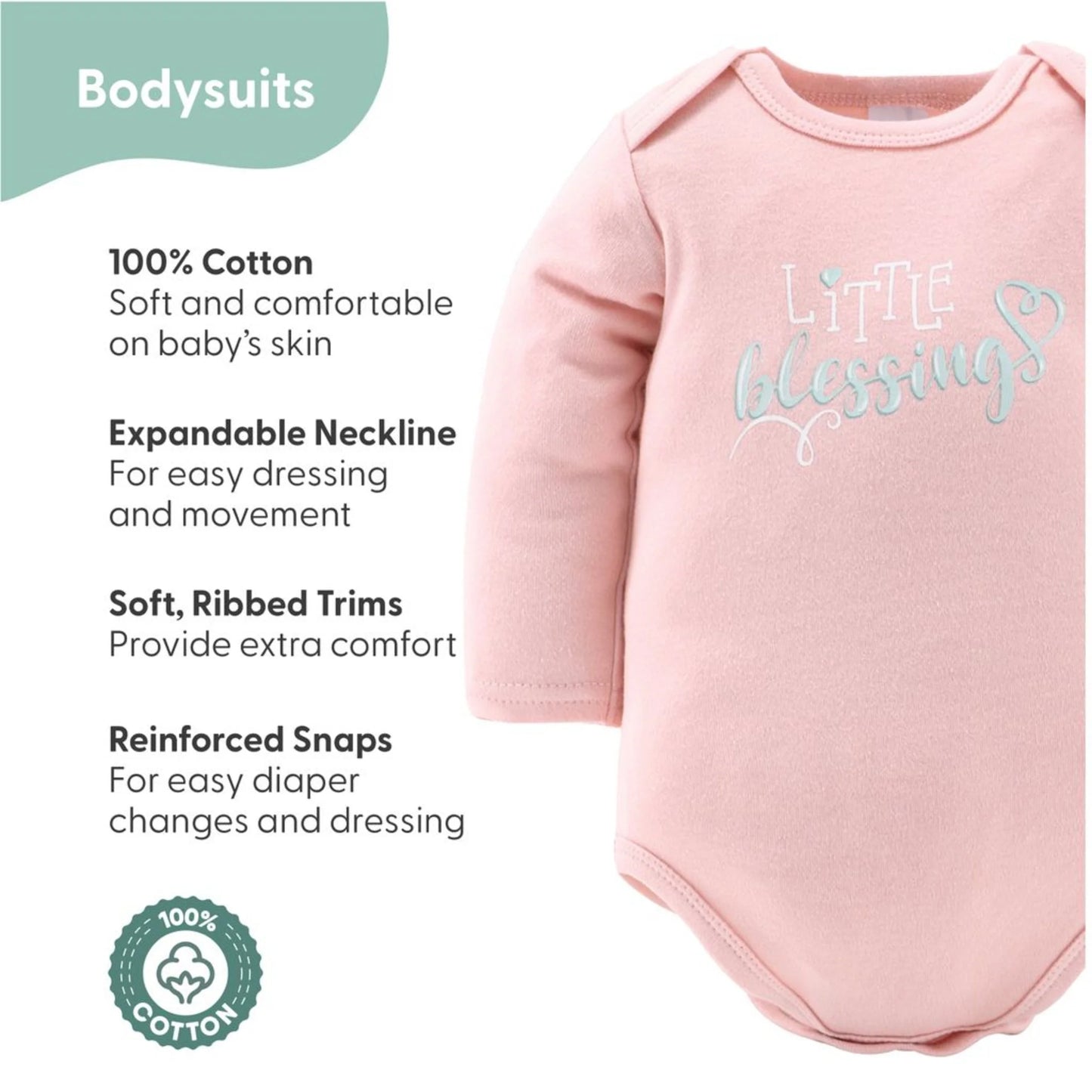16-Piece Baby Layette Newborn Clothing Gift Set for 3 to 6 Months, Floral Elephant